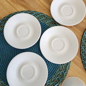 4 Corelle Winter Frost White Saucers